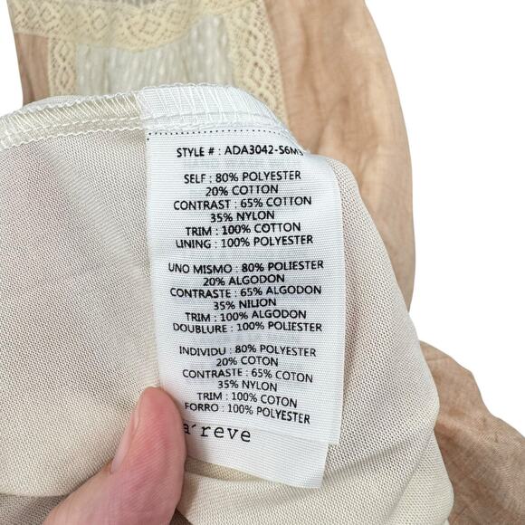 A’reve Anthropologie Cream Lace High Neck Sleeveless Peach A-line Mini Dress - Picture 13 of 14